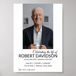 Póster Descarga instantánea de Invitación Funeral Digital