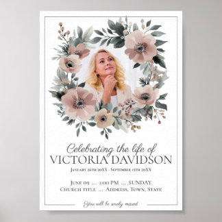 Póster Descarga instantánea de Invitación Funeral Digital