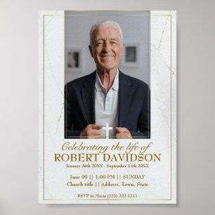 Póster Descarga instantánea de la Invitación funeral de F