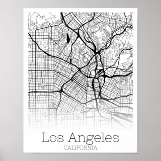 Póster Descarga instantánea del mapa de ruta de Californi