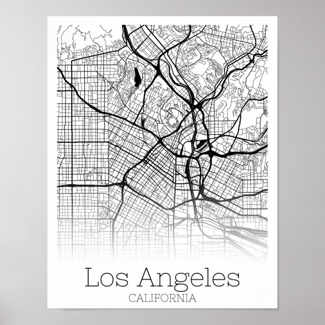Póster Descarga instantánea del mapa de ruta de Californi (Frente)
