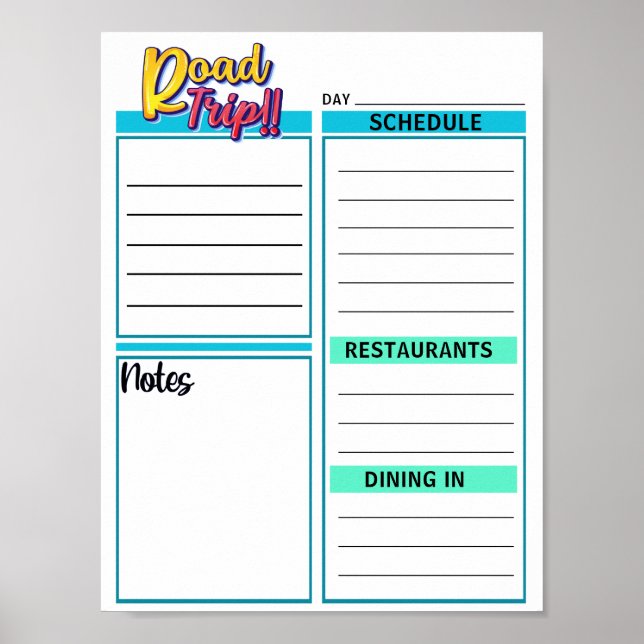 Póster Descarga instantánea Vacation Daily Planner (Frente)
