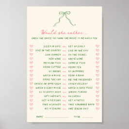 Póster Descargable manuscrita Preferiría Jugar