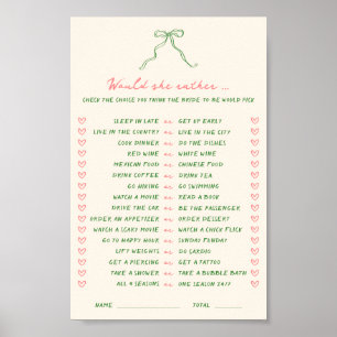 Póster Descargable manuscrita Preferiría Jugar