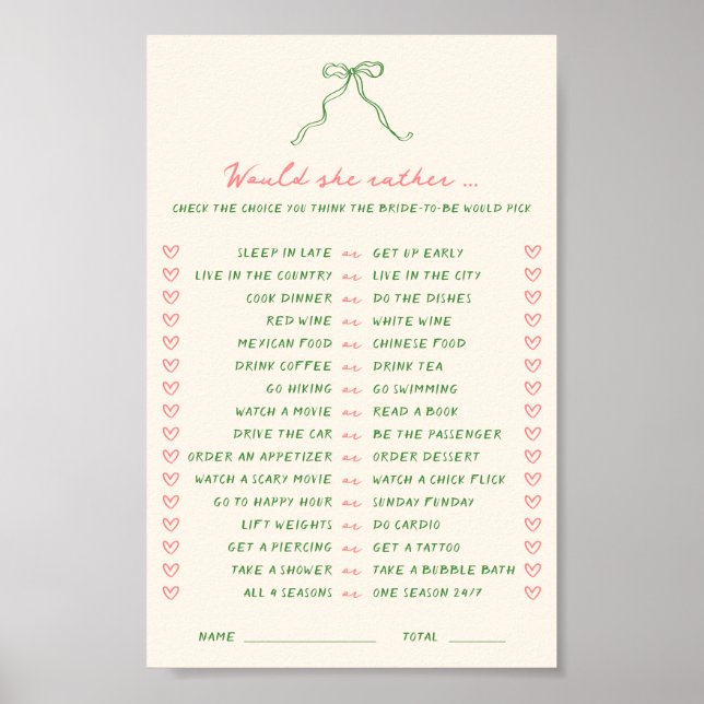 Póster Descargable manuscrita Preferiría Jugar (Frente)