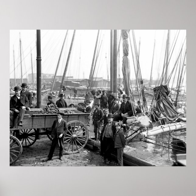 Póster Descargando ostiones (Frente)