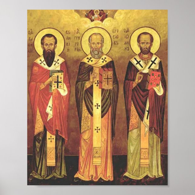 Póster Descargar Tres Santos Jerarcas del Icono Ortodoxo, (Frente)