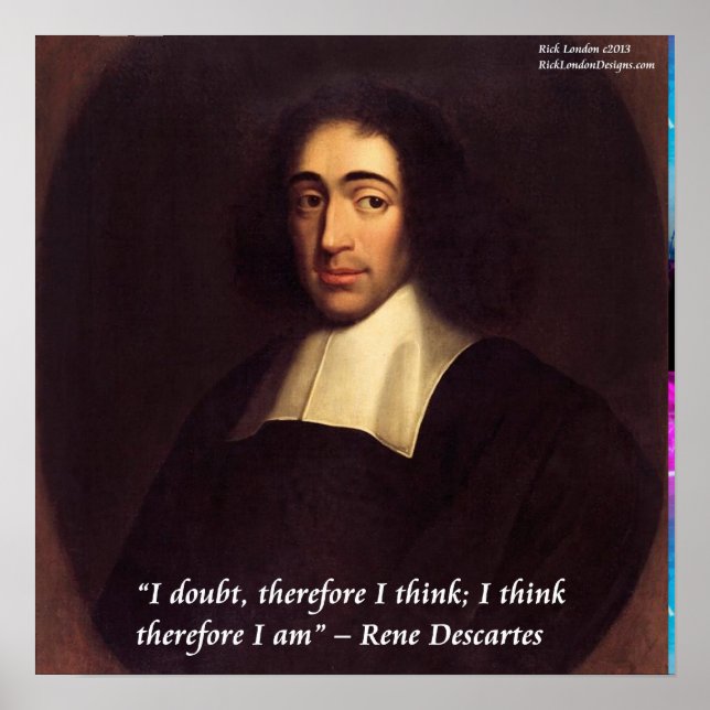 Póster Descartes "Creo que lo soy" Poster de citas (Frente)