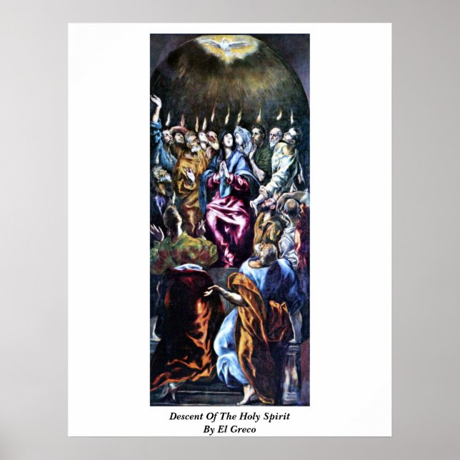 Póster Descenso Del Espíritu Santo Por El Greco (Frente)