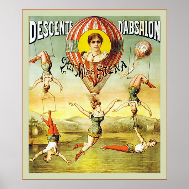 Póster Descente d'Absalon ~ Circo vintage (Frente)