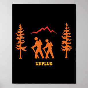 Póster Desconecta Senderismo Camping Aventura al Aire Lib