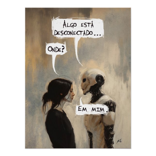 Póster Desconectado (com frase) (Anverso)