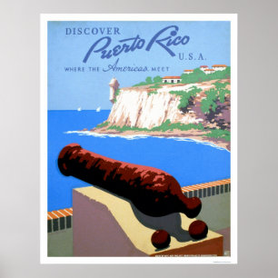 Póster Descubra Puerto Rico 1940 WPA
