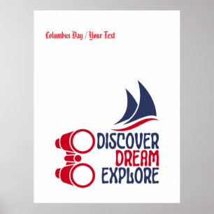 Póster Descubre el sueño explorable editable