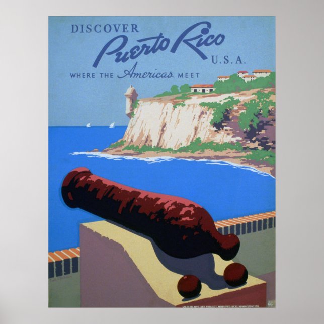 Póster Descubre Puerto Rico - Afiche de viajes (Frente)