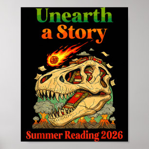 Póster Descubre una historia verano lectura 2026 divertid