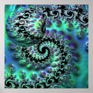 Póster Descubrimiento de Mandelbrot con Poster de Esfera