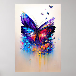 Póster Descubrimiento de mariposa Aventura Naturaleza Pla