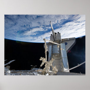 Póster Descubrimiento del transbordador espacial e ISS