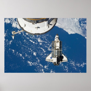 Póster Descubrimiento del transbordador espacial e ISS