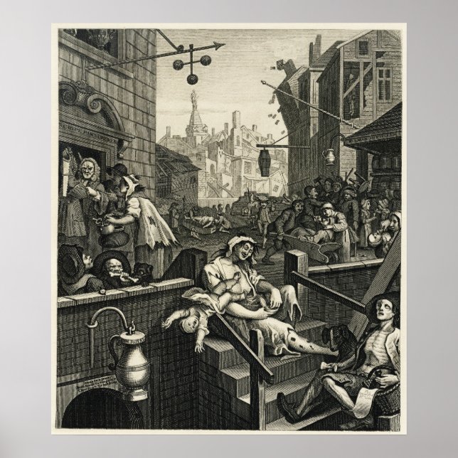 Póster Desde Beer Street y Gin Lane (Frente)