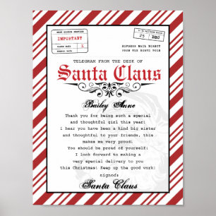 Póster Desde el escritorio de Santa Claus Telegram Santa