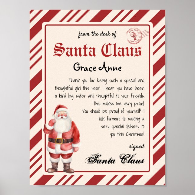 Póster Desde el escritorio de Santa Claus Telegram Santa  (Frente)