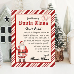 Póster Desde el escritorio de Santa Claus Vintage Santa L