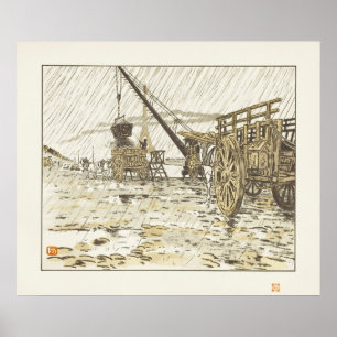 Póster Desde el Quai de Passy, bajo la lluvia