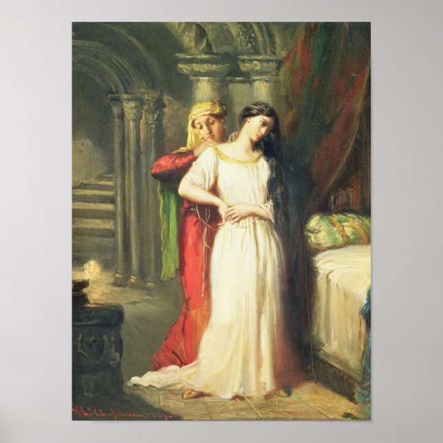Póster Desdemona se retira a su cama, 1849 (Frente)