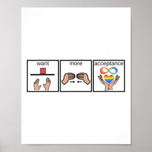 Póster Desea más aceptación Concienciación sobre autismo