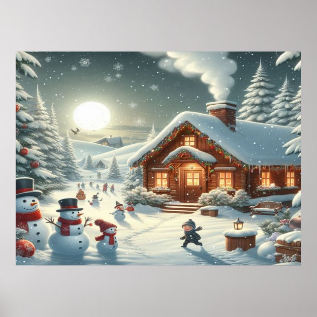 Póster Deseamos una feliz navidad - O24 (Frente)