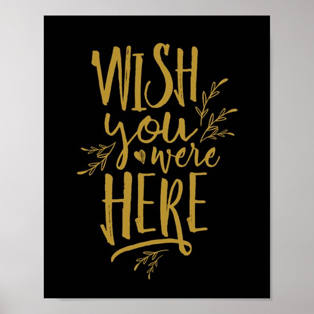 Póster Desearía estar aquí Boda Memorial Table Rótulo GD (Frente)