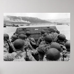 Póster Desembarco en la playa D-DAY Omaha durante la Segu