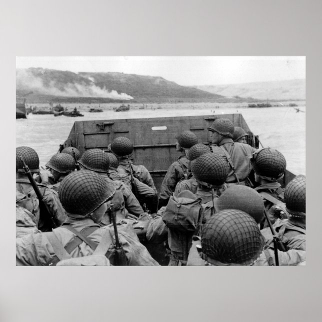 Póster Desembarco en la playa D-DAY Omaha durante la Segu (Frente)