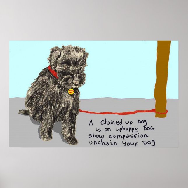 Póster Desencadenar tu perro, sé compasivo (Frente)
