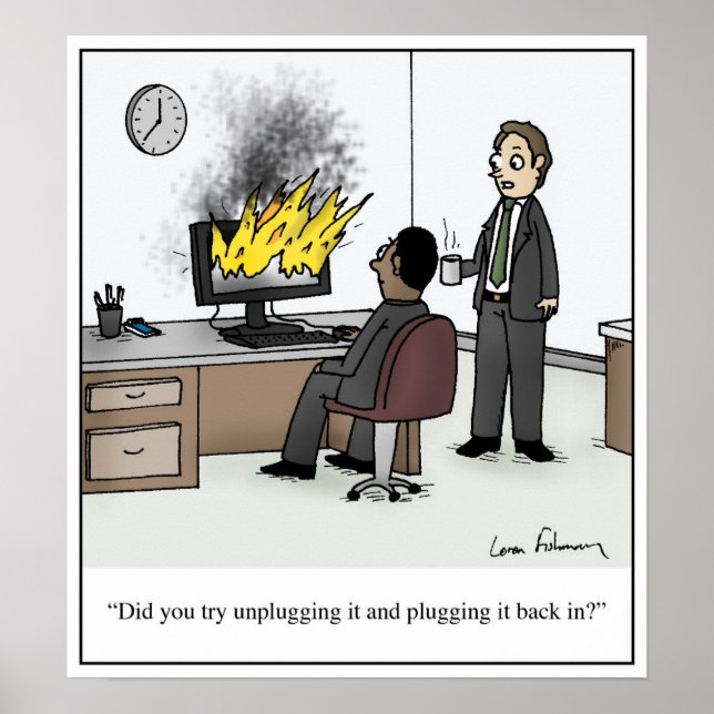 Póster Desenchufe y enchufe de nuevo el Personalizado (Frente)