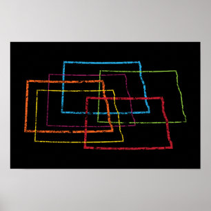 Póster desenfoque del orgullo de dakota del norte