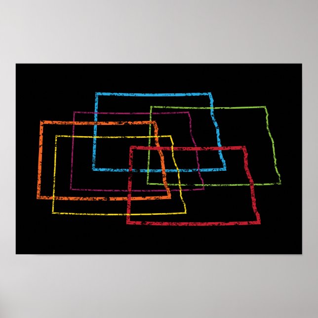 Póster desenfoque del orgullo de dakota del norte (Frente)