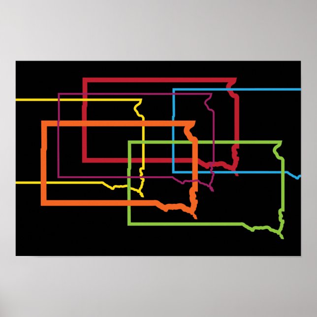 Póster desenfoque del orgullo de dakota del sur (Frente)