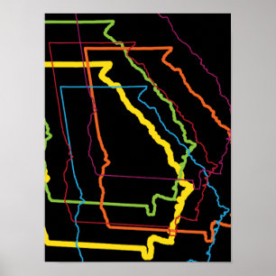 Póster desenfoque del orgullo de georgia