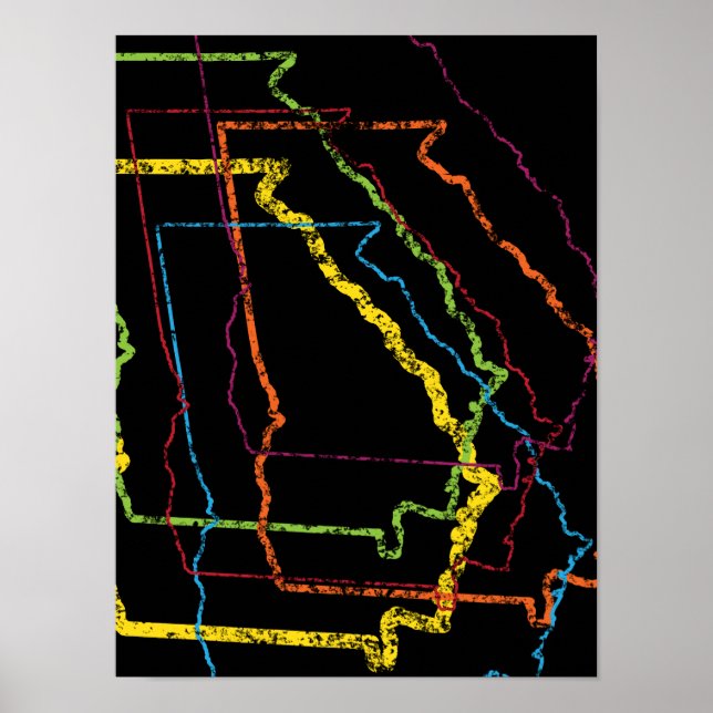 Póster desenfoque del orgullo de georgia (Frente)