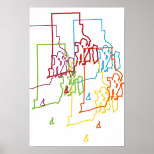 Póster desenfoque del orgullo de la isla de rhode