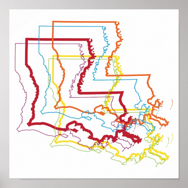 Póster desenfoque del orgullo de louisiana (Frente)