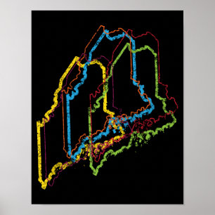 Póster desenfoque del orgullo de maine