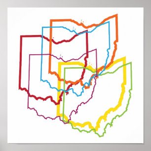 Póster desenfoque del orgullo de ohio