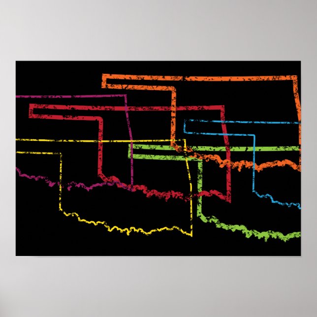 Póster desenfoque del orgullo de oklahoma (Frente)