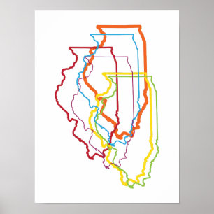 Póster desenfoque del orgullo illinois