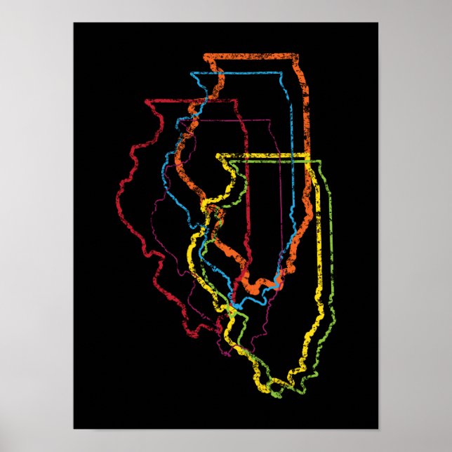 Póster desenfoque del orgullo illinois (Frente)