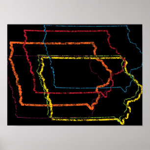 Póster desenfoque del orgullo iowa